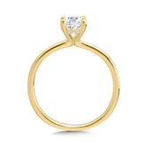 Oval-Cut Solitaire Hidden Halo Diamond Engagement Ring